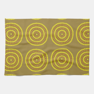 Aboriginal beige tea towel