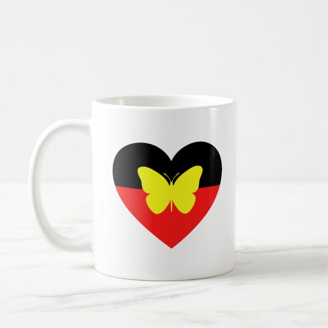 Aboriginal Butterfly Flag Coffee Mug (Left)