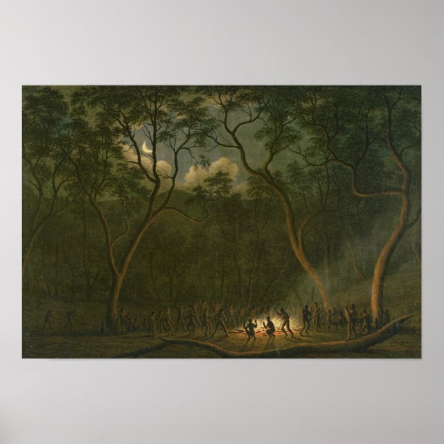 Aboriginal Coroboree in Van Diemen's Land Poster (Front)