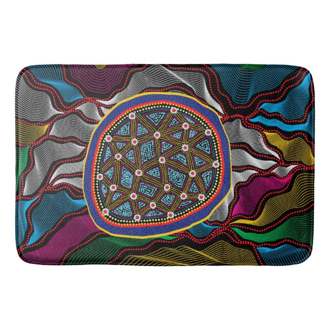 Aboriginal Design-15 Bath Mat (Front)