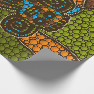 Aboriginal Dot Art Monkey Wrapping Paper
