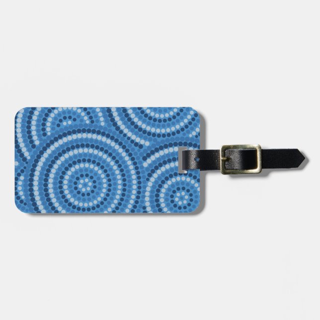 Aboriginal dot painting luggage tag (Front Horizontal)