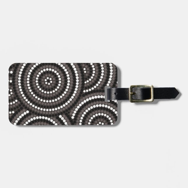 Aboriginal dot painting luggage tag (Front Horizontal)