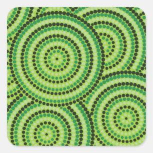 Aboriginal dot painting square sticker