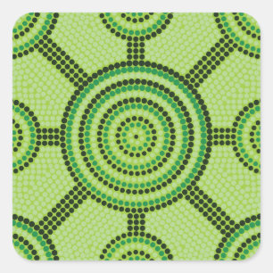 Aboriginal dot painting square sticker