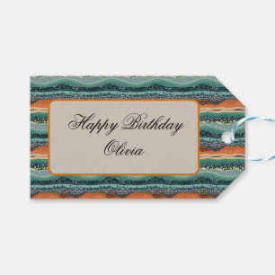 Aboriginal dot style stripes Gift Tag