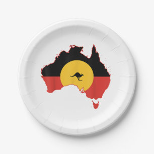 Aboriginal Flag T Shirt Australia Flag Gift for Au Paper Plate