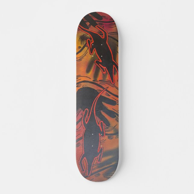 Aboriginal goanna skateboard deck (Front)