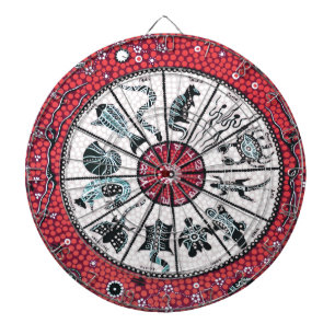 Aboriginal Horoscope Red Dartboard