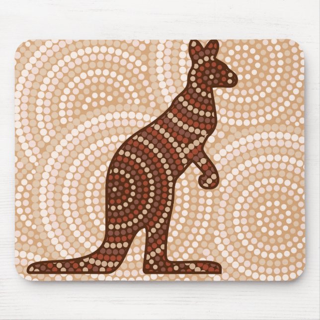 Aboriginal kangaroo dot painting mouse pad (Front)