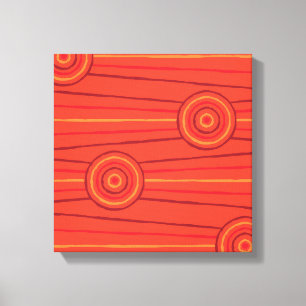 Aboriginal line and circle painting canvas print