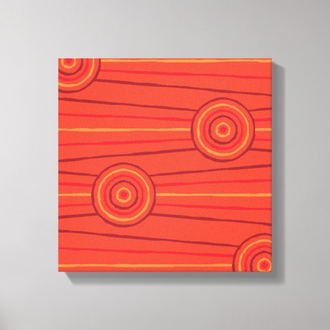 Aboriginal line and circle painting canvas print (Front)