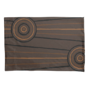 Aboriginal line and circle painting pillowcase