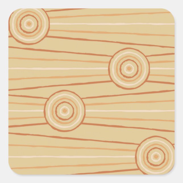 Aboriginal line and circle painting square sticker (Front)