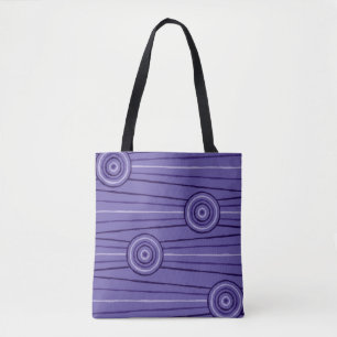 Aboriginal line and circle painting tote bag