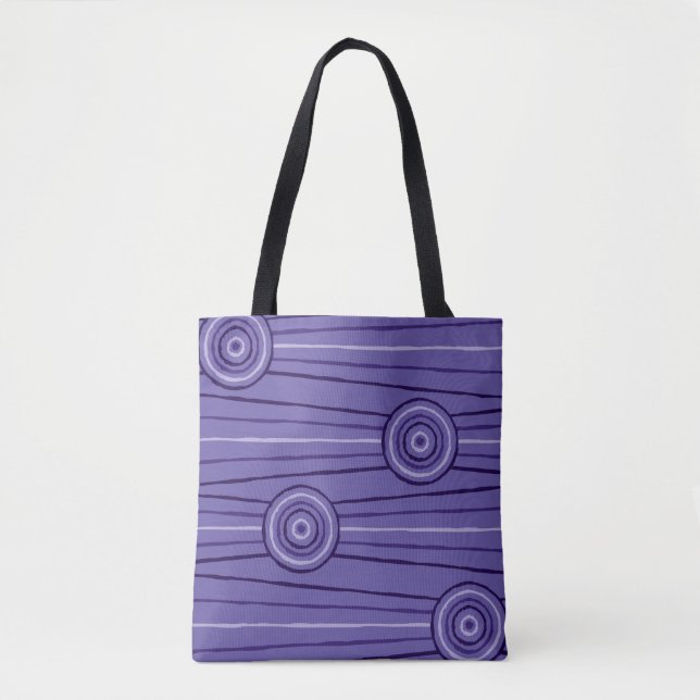 Aboriginal line and circle painting tote bag (Front)