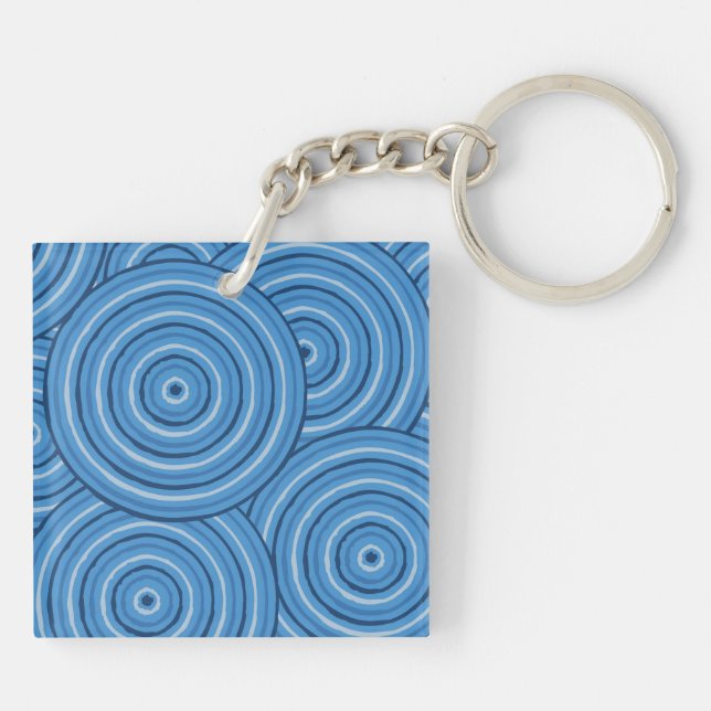 Aboriginal line painting key ring (Back)