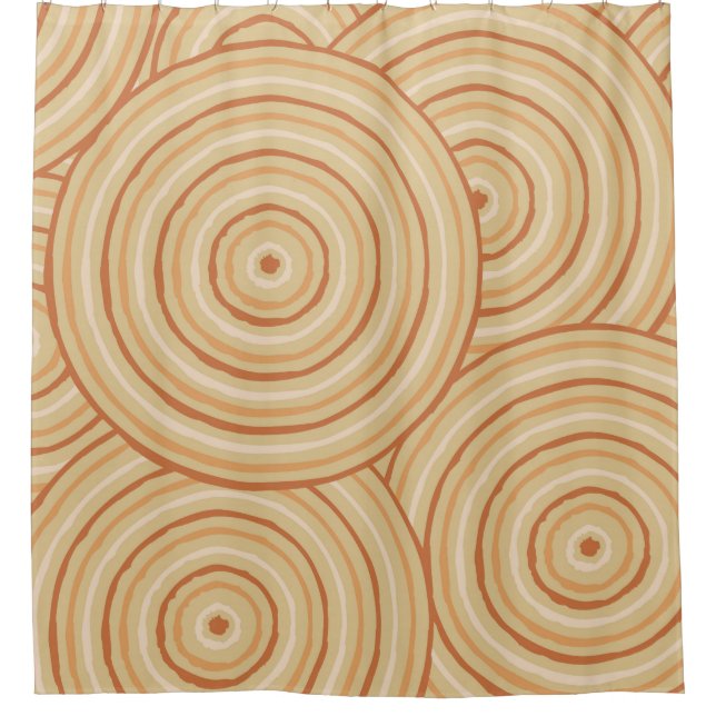 Aboriginal line painting shower curtain (Front)