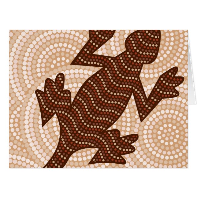Aboriginal lizard dot painting (Front Horizontal)