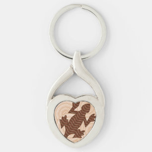 Aboriginal lizard dot painting key ring