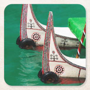 Aboriginal People's Canoe Square Paper Coaster
