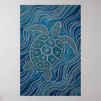 Aboriginal Sea Turtle Dot Art