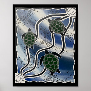 Aboriginal sea turtle print