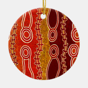 Aboriginal Serpents . Ceramic Tree Decoration