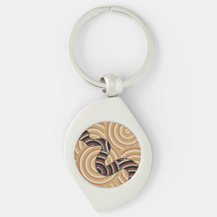 Aboriginal snake dot painting key ring
