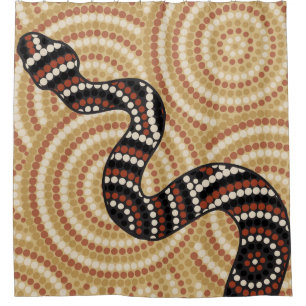 Aboriginal snake dot painting shower curtain