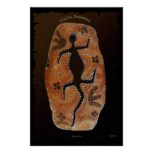 Aboriginal-styled Goanna Art Poster