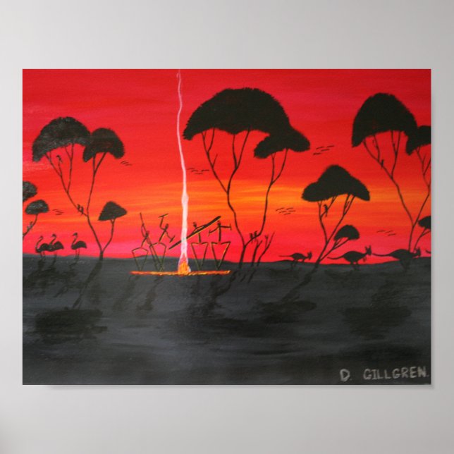 Aboriginal Sunset Poster (Front)