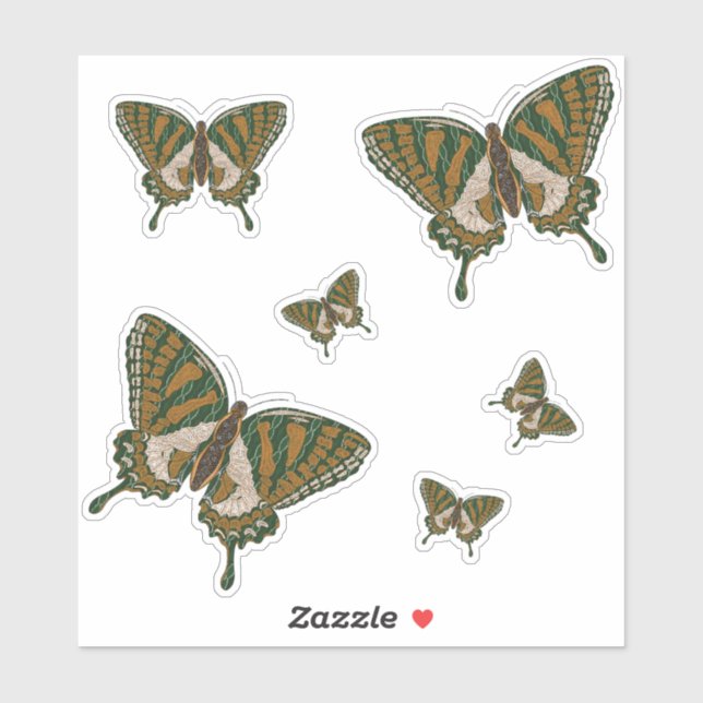 Aboriginal Swallowtail Contour Sticker (Sheet)