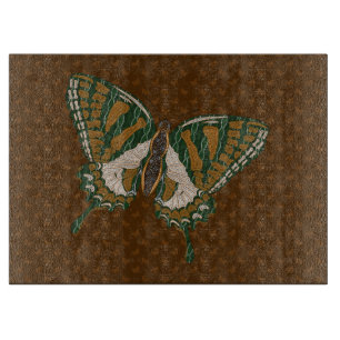 Aboriginal Swallowtail Glass Cutting Board