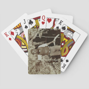 Aborigine with a Boomerang, c.1860s (sepia photo) Playing Cards