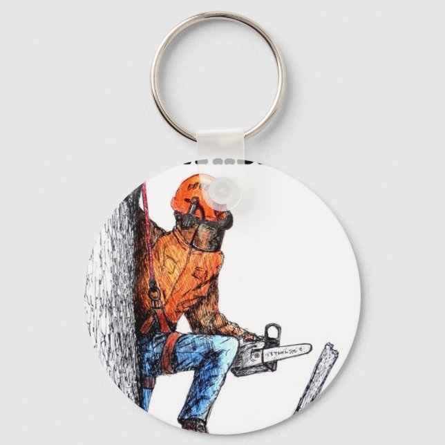 Aborist Tree surgeon Birthday present gift. Key Ring (Front)