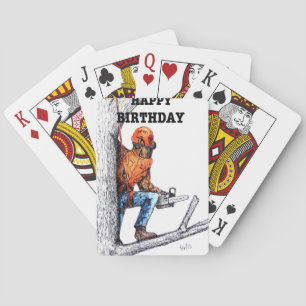 Aborist Tree surgeon Birthday present gift. Playing Cards