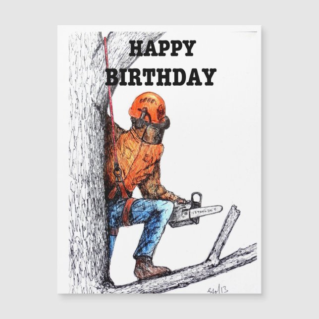 Aborist Tree surgeon Birthday present gift. Postca (Front)