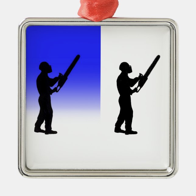 Aborist Tree surgeon christmas present gift Metal Tree Decoration (Front)