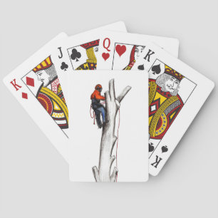 Aborist Tree surgeon christmas present gift Playing Cards