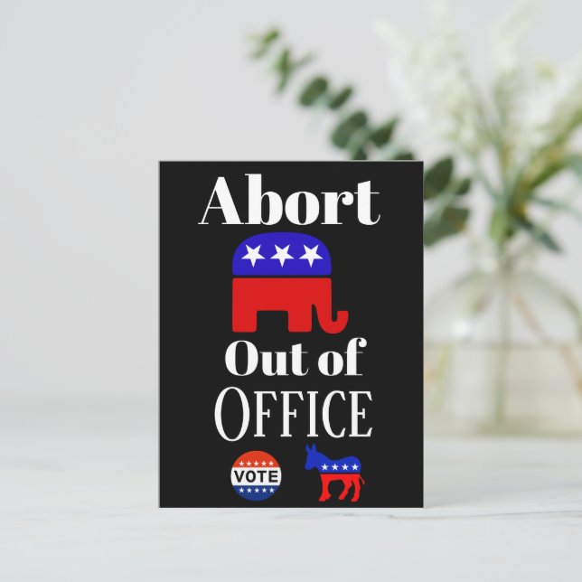 Abort GOP Out of Office Postcard (Standing Front)