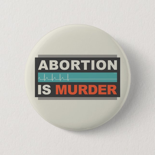 Abortion Is Murder 6 Cm Round Badge (Front)