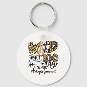 About 100 Days Of School Paraprofessional  Key Ring