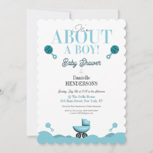 About a Boy Baby Shower Invite Invitation