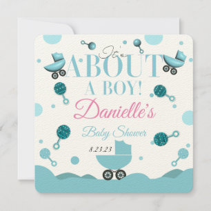 About a Boy Baby Shower Invite Invitation