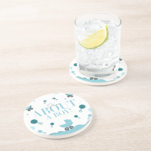 About a Boy Baby Shower Invite Invitation Gift Bag Coaster