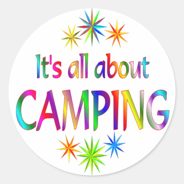 About Camping Classic Round Sticker (Front)