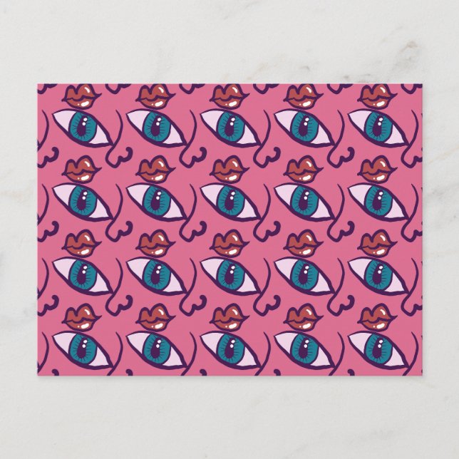 About Face - Eyes Nose Mouth Lips Face Postcard (Front)
