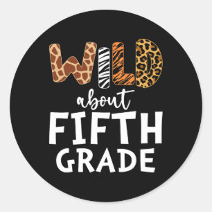 About Fifth Grade Teacher Students Back To School Classic Round Sticker