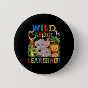 About Learning Safari Animals Jungle Back To Schoo 6 Cm Round Badge